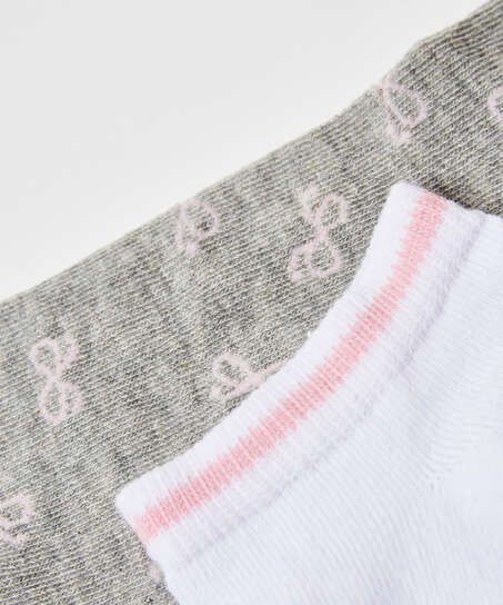2 pares de calcetines tobilleros deportivos Cotton , Gris