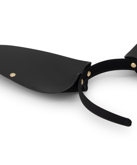 Diadema de piel sint&eacute;tica Bunny, Negro