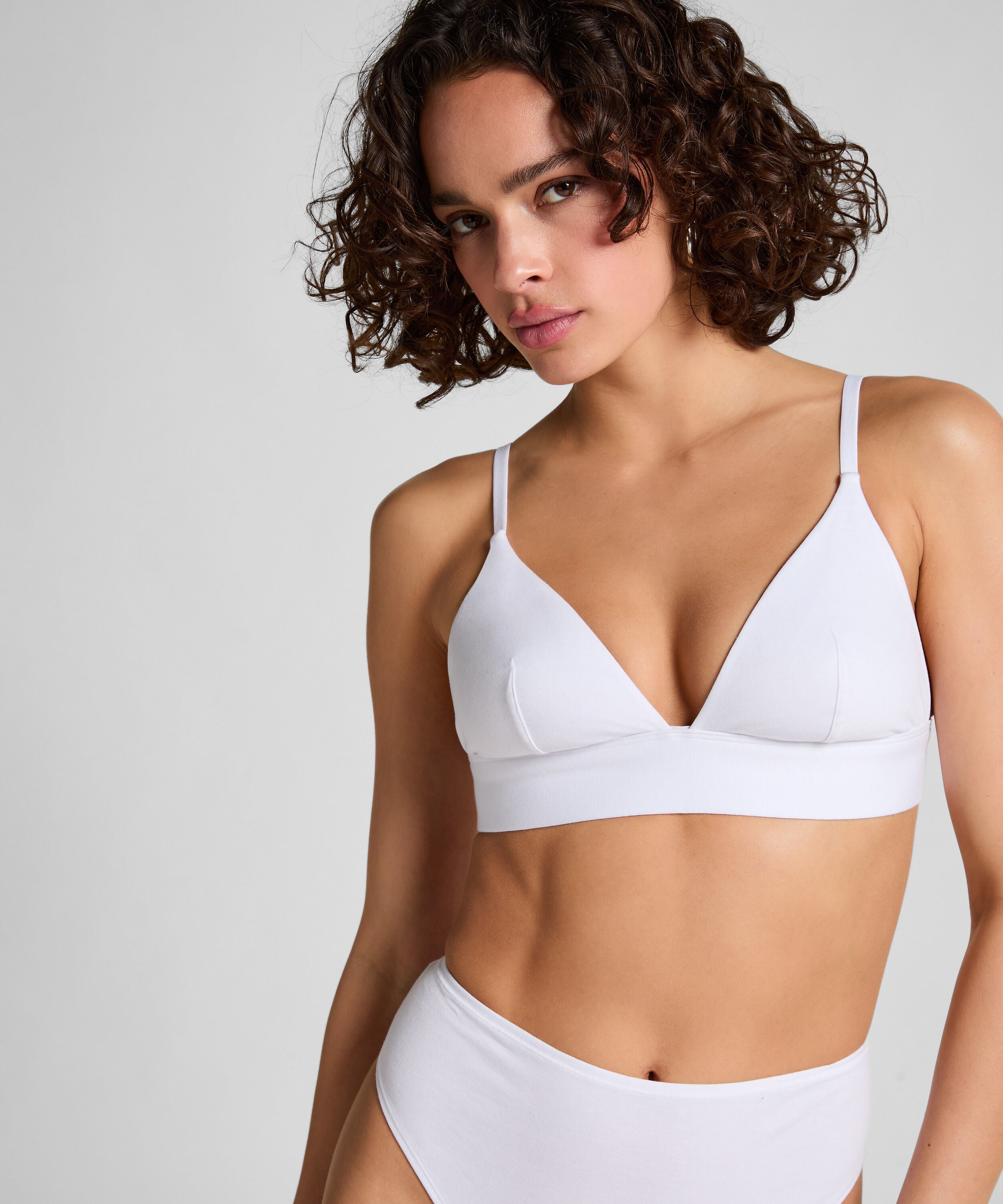 Bralette de algodón, Blanco