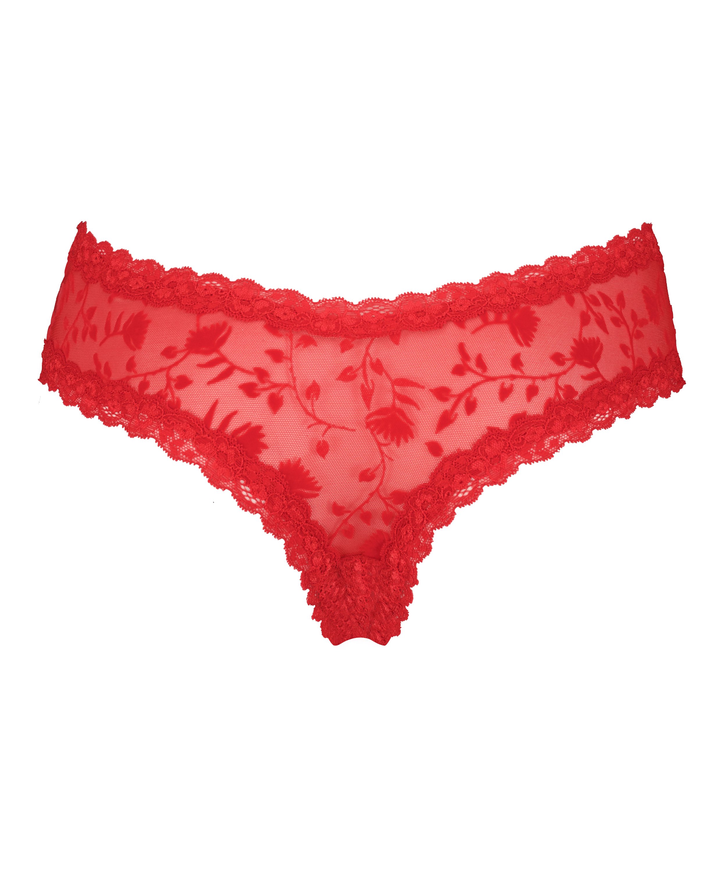 Brasileña en forma de V burn-out mesh, Rojo, main