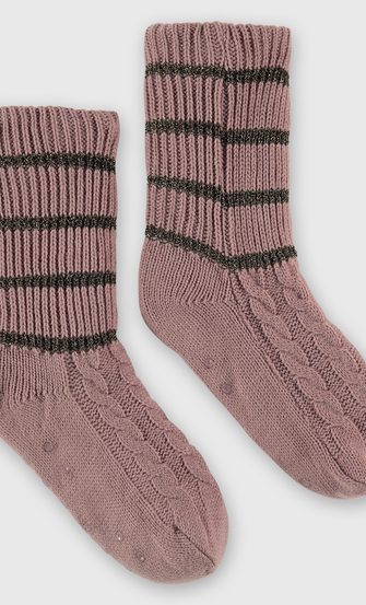 Calcetines Knit Lurex, Rosa