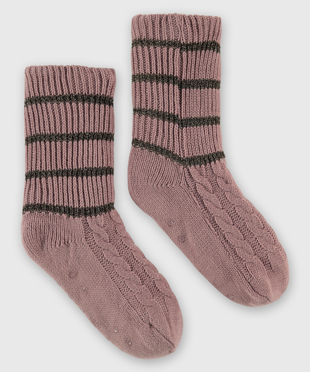 Calcetines Knit Lurex, Rosa