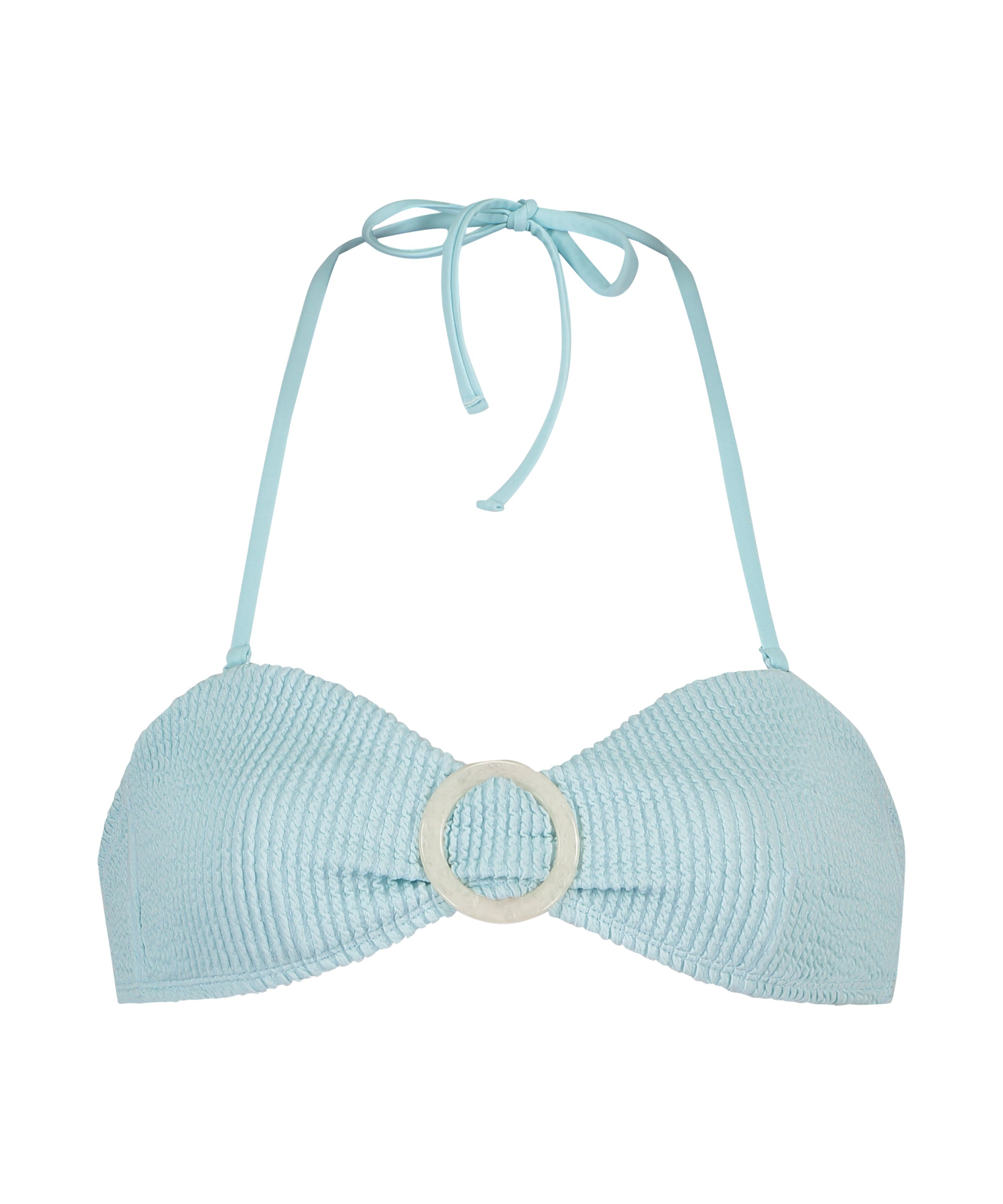 Top de bikini bandeau Crinkle, Azul, main