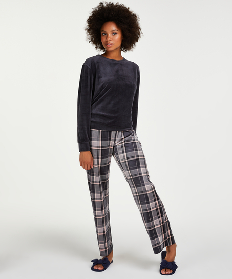 Conjunto de pijama de terciopelo, Gris