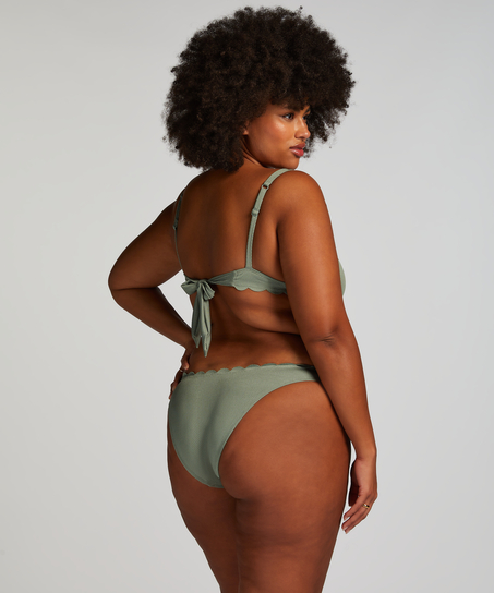 Top de bikini triangular Scallop, Verde