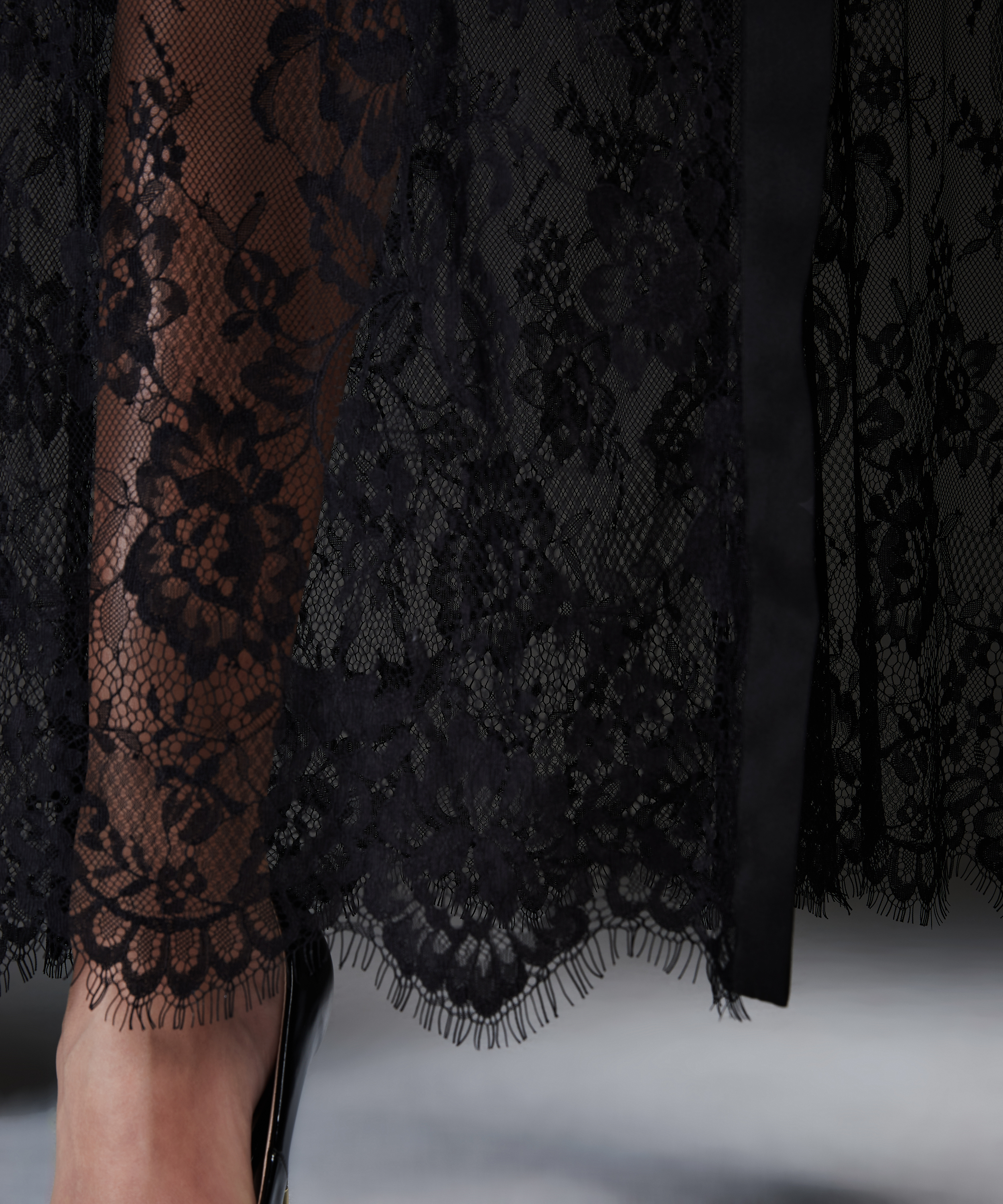 Kimono Allover Lace, Negro, main