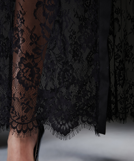 Kimono Allover Lace, Negro