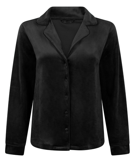 Chaqueta de terciopelo de manga larga, Negro