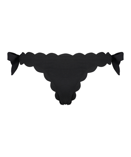 Pantaloncito de bikini atrevido Scallop Goddess, Negro