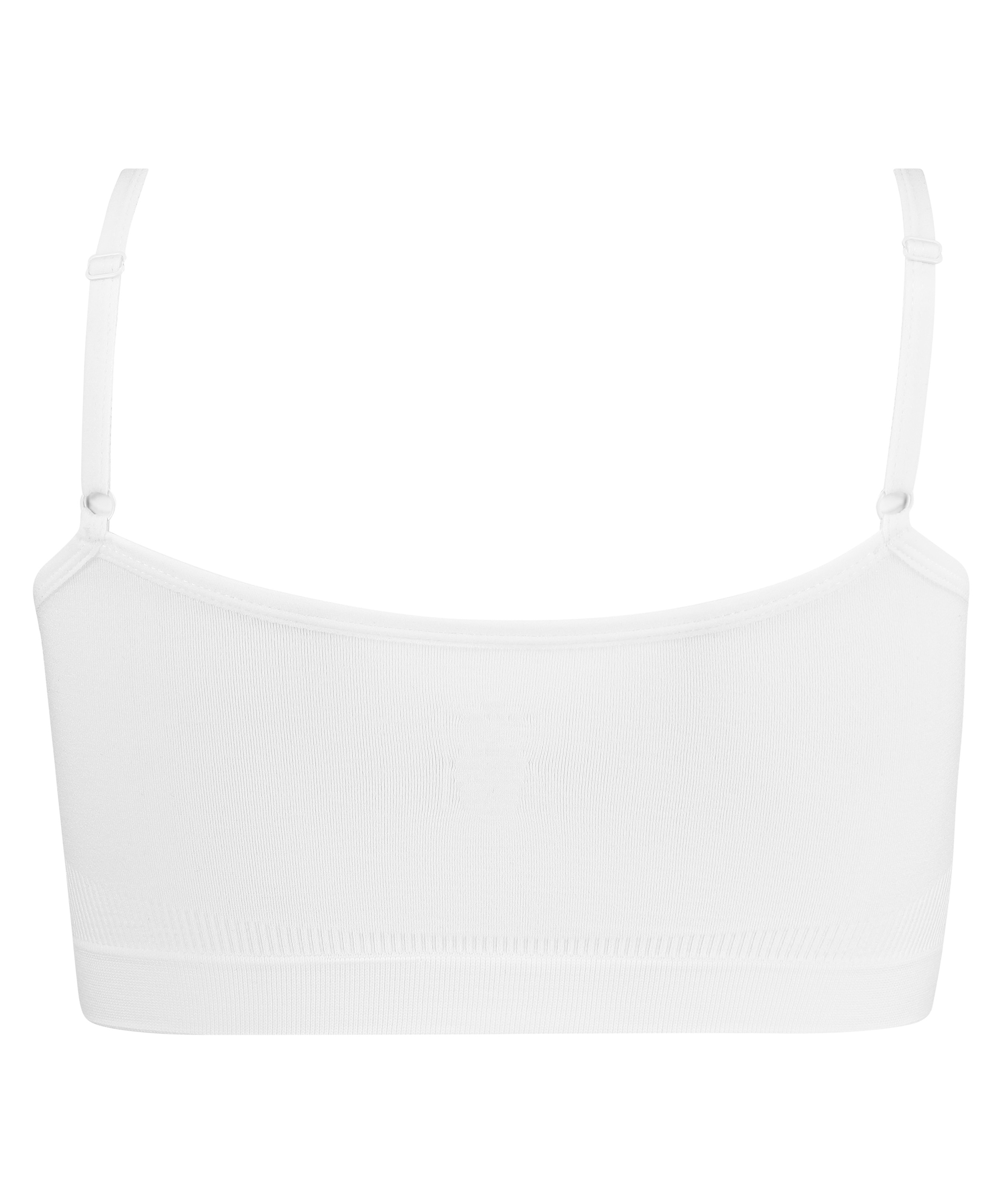 Strappy top sin costuras, Blanco, main