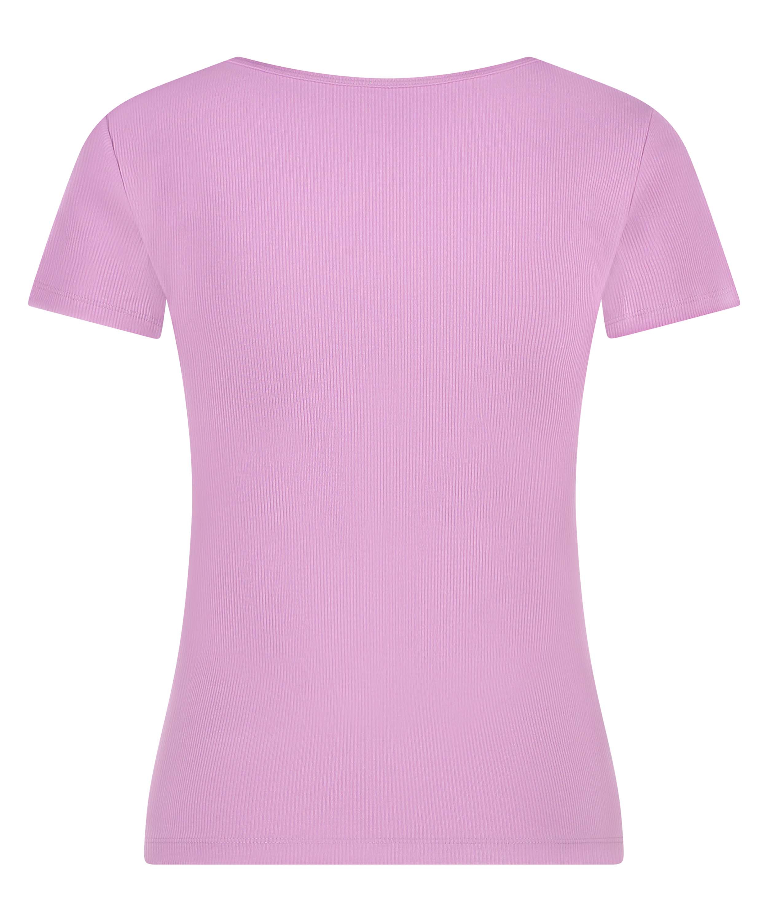 Top de pijama Henley, Morado, main