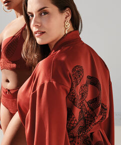 Kimono satinado Snake I AM, Rojo