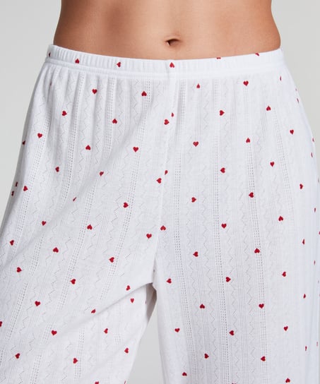 Pantal&oacute;n de pijama Pointelle, Blanco
