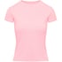 Top de pijama de manga corta rib crew neck, Rosa