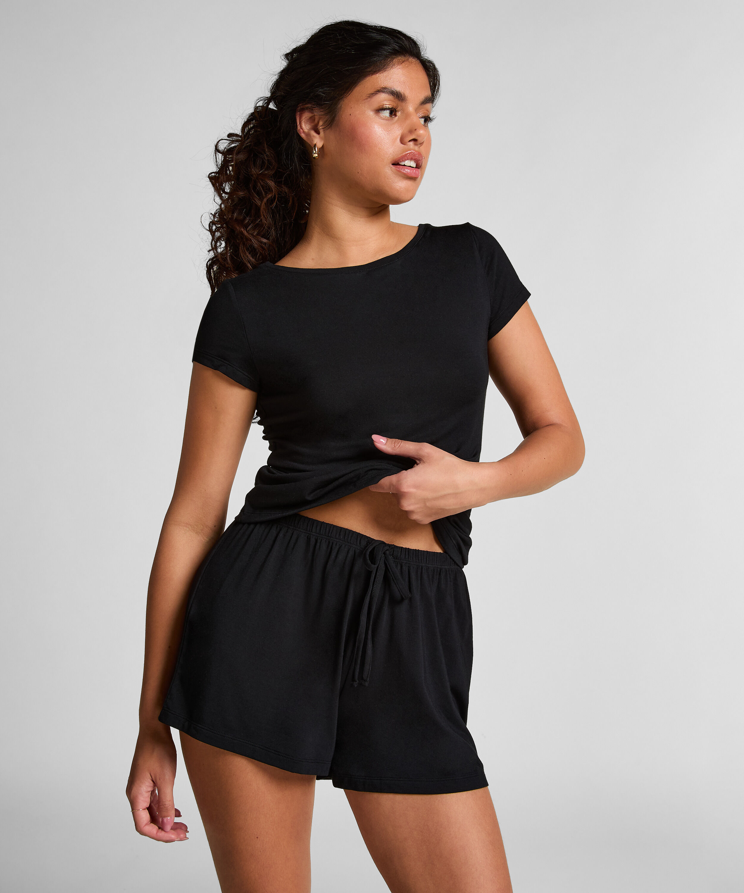 Conjunto de pijama de punto, Negro