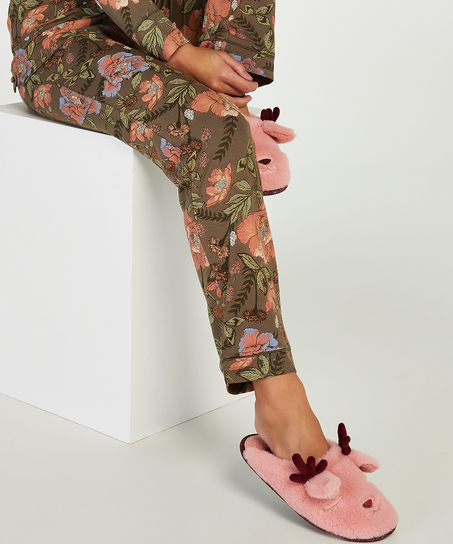 Zapatillas de andar por casa Reno Luna, Rosa