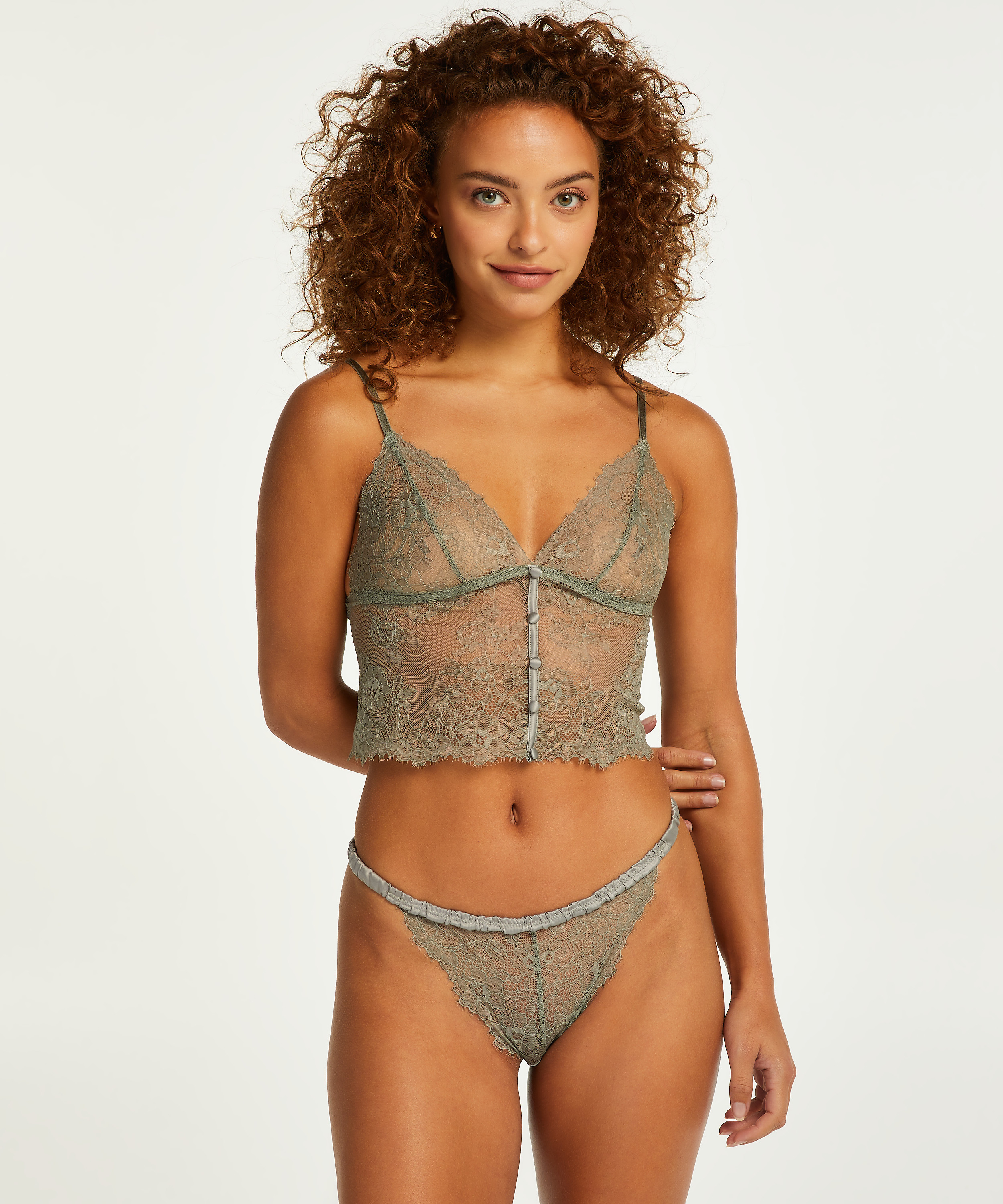 Bralette longline Bailey, Verde, main