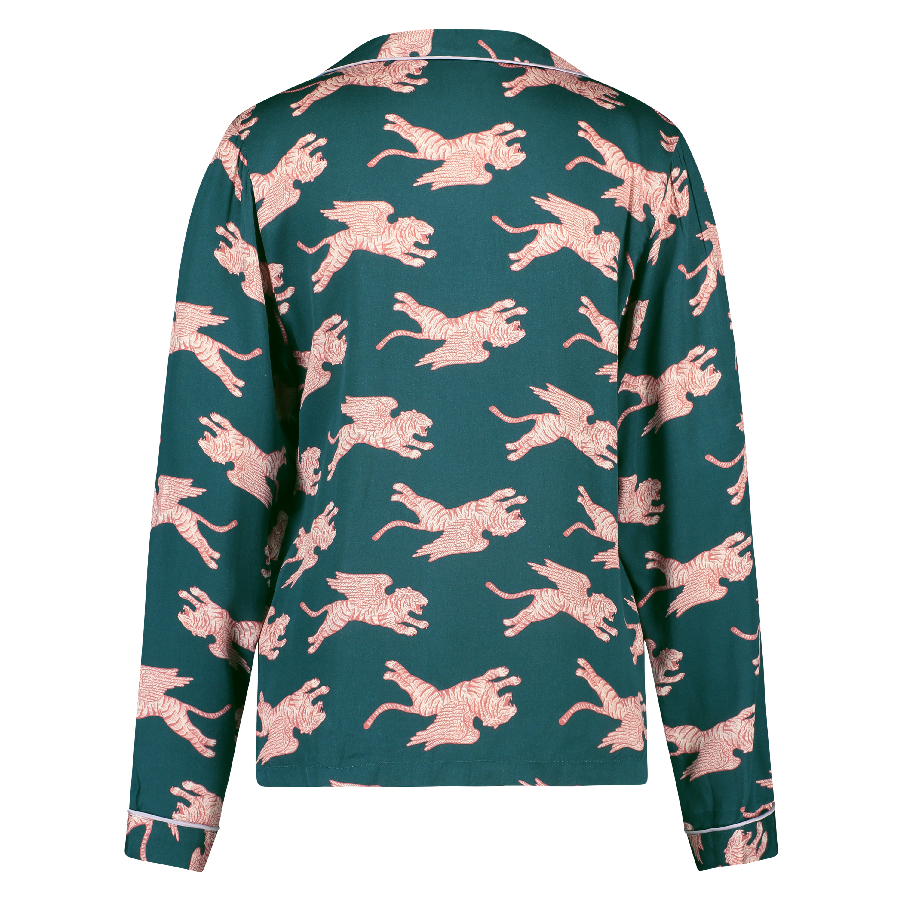 Chaqueta de pijama de manga larga tejida, Azul, main