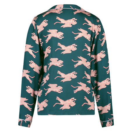 Chaqueta de pijama de manga larga tejida, Azul