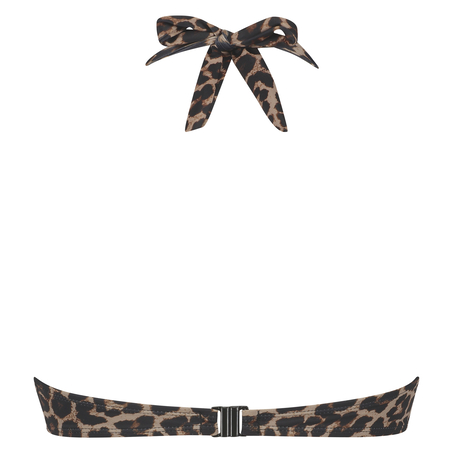 Top de bikini de aros push-up preformado Leopard, Beige