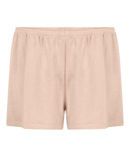 Pantal&oacute;n corto de pijama de punto cepillado, Beige