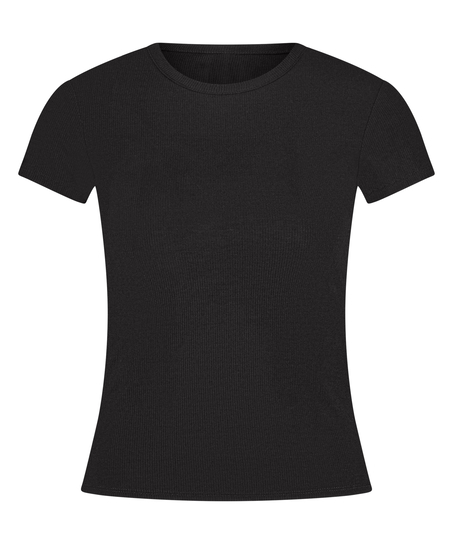 Top de pijama Rib Essential, Negro