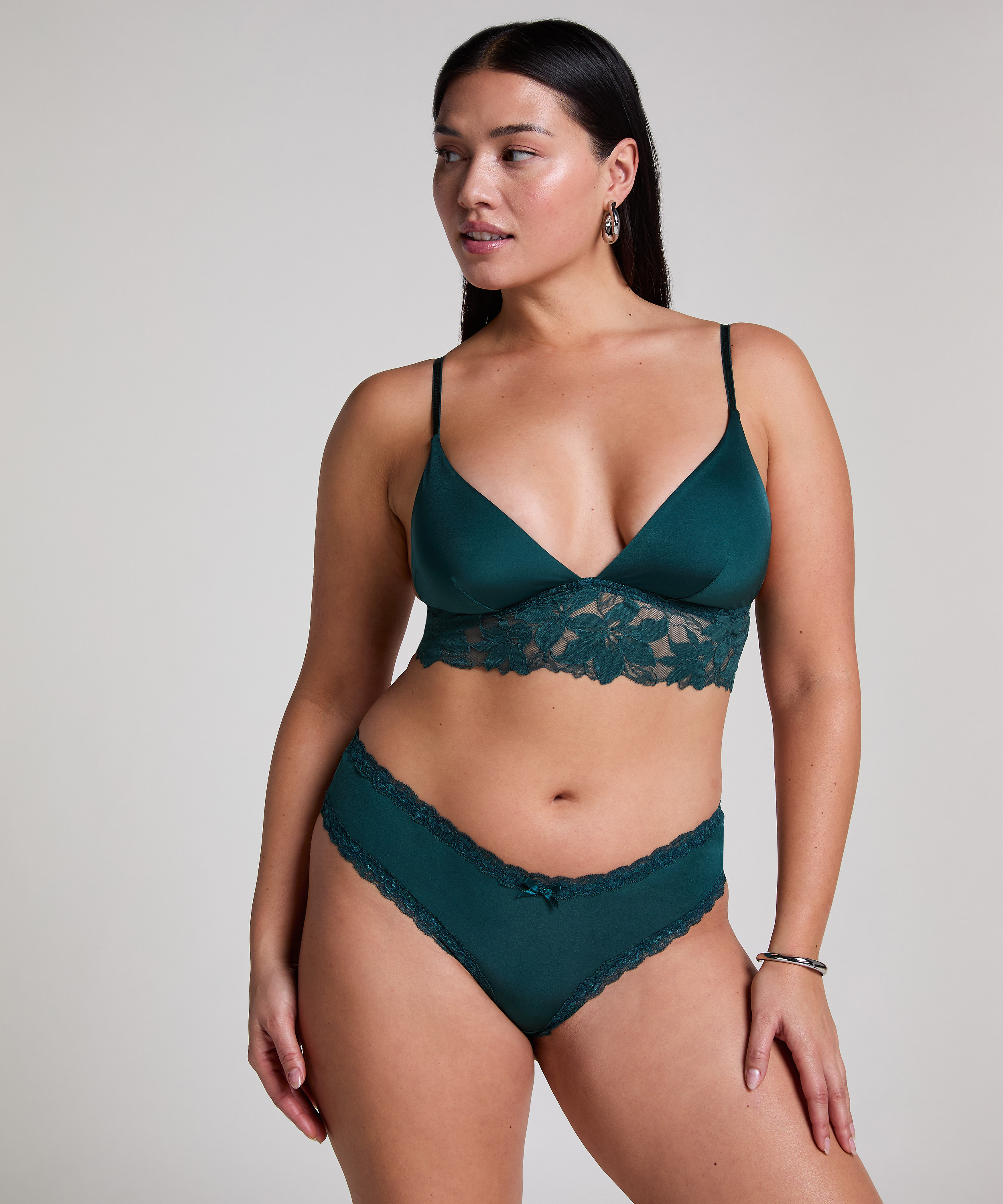 Brasileña en forma de V burn-out mesh, Verde, main
