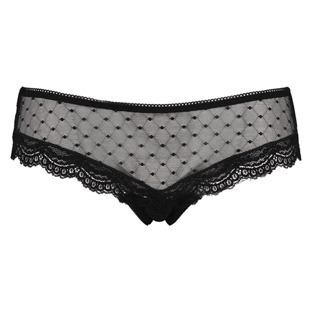 Brasileña Embroidered Mesh, Negro