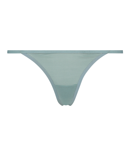 Tanga invisible de rejilla y de rayas, Gris