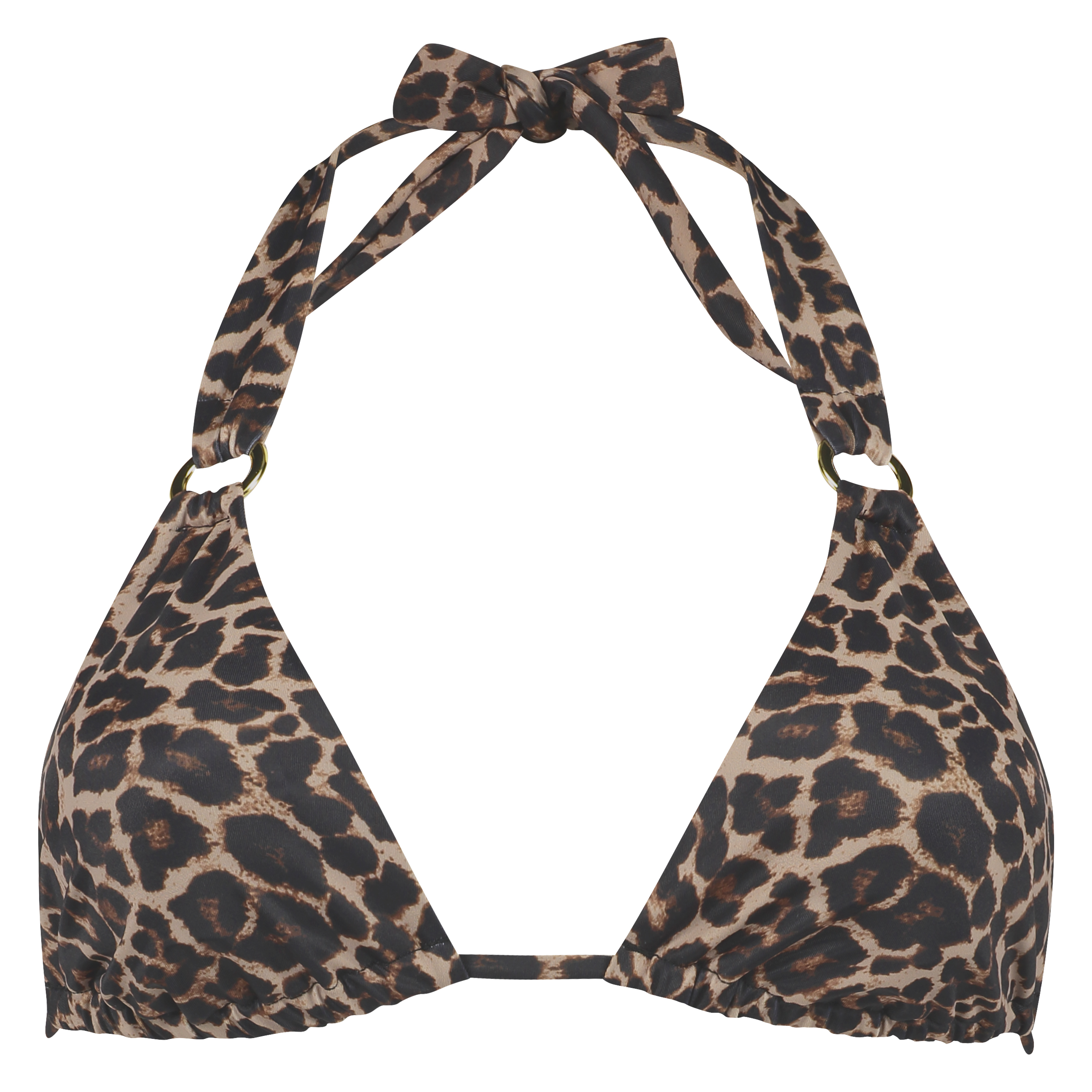 Top de bikini triangular Leopard, Beige, main