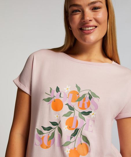 Camis&oacute;n de escote redondo, Rosa