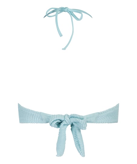 Top de bikini bandeau Crinkle, Azul