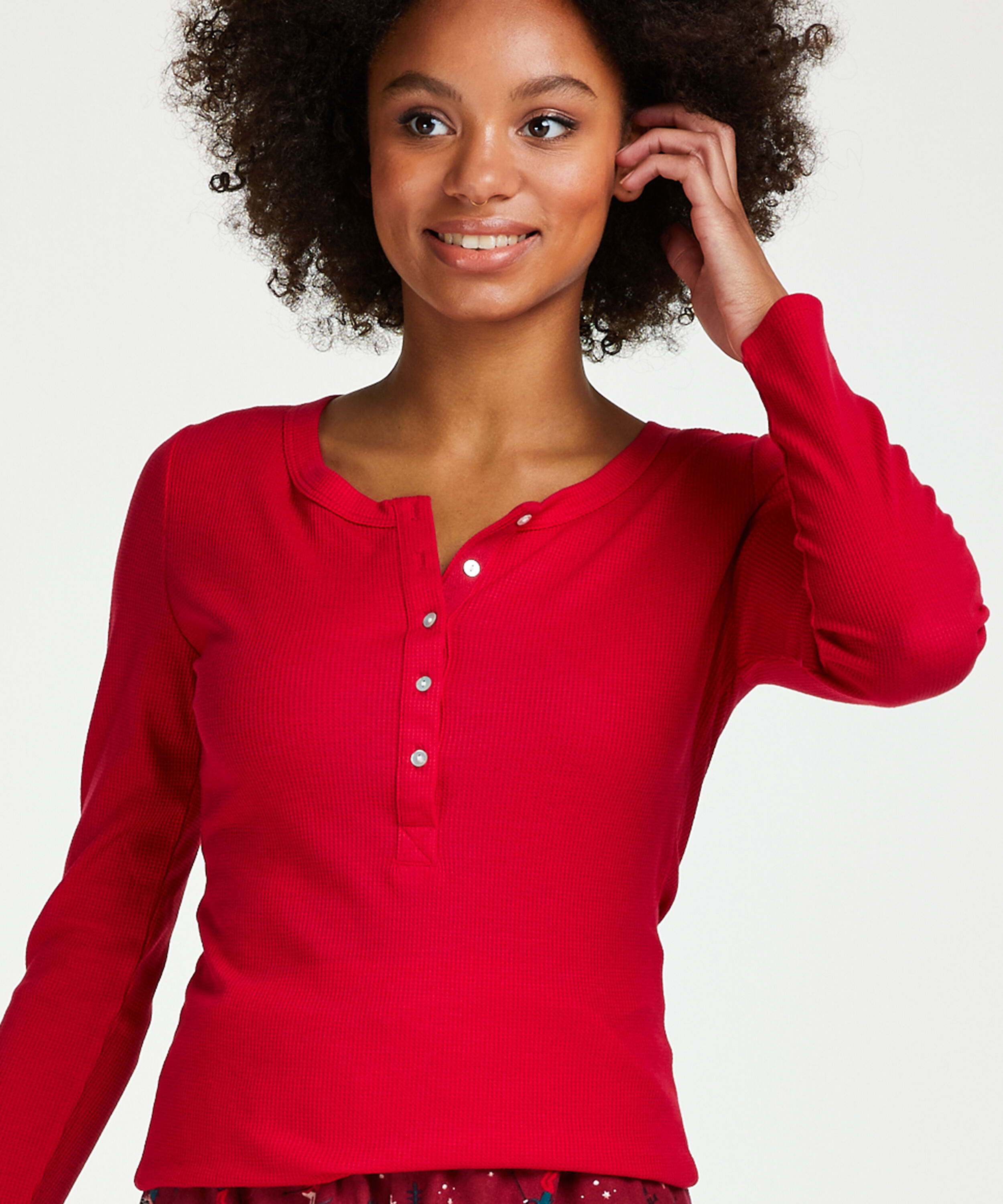 Top de pijama de manga larga, Rosa