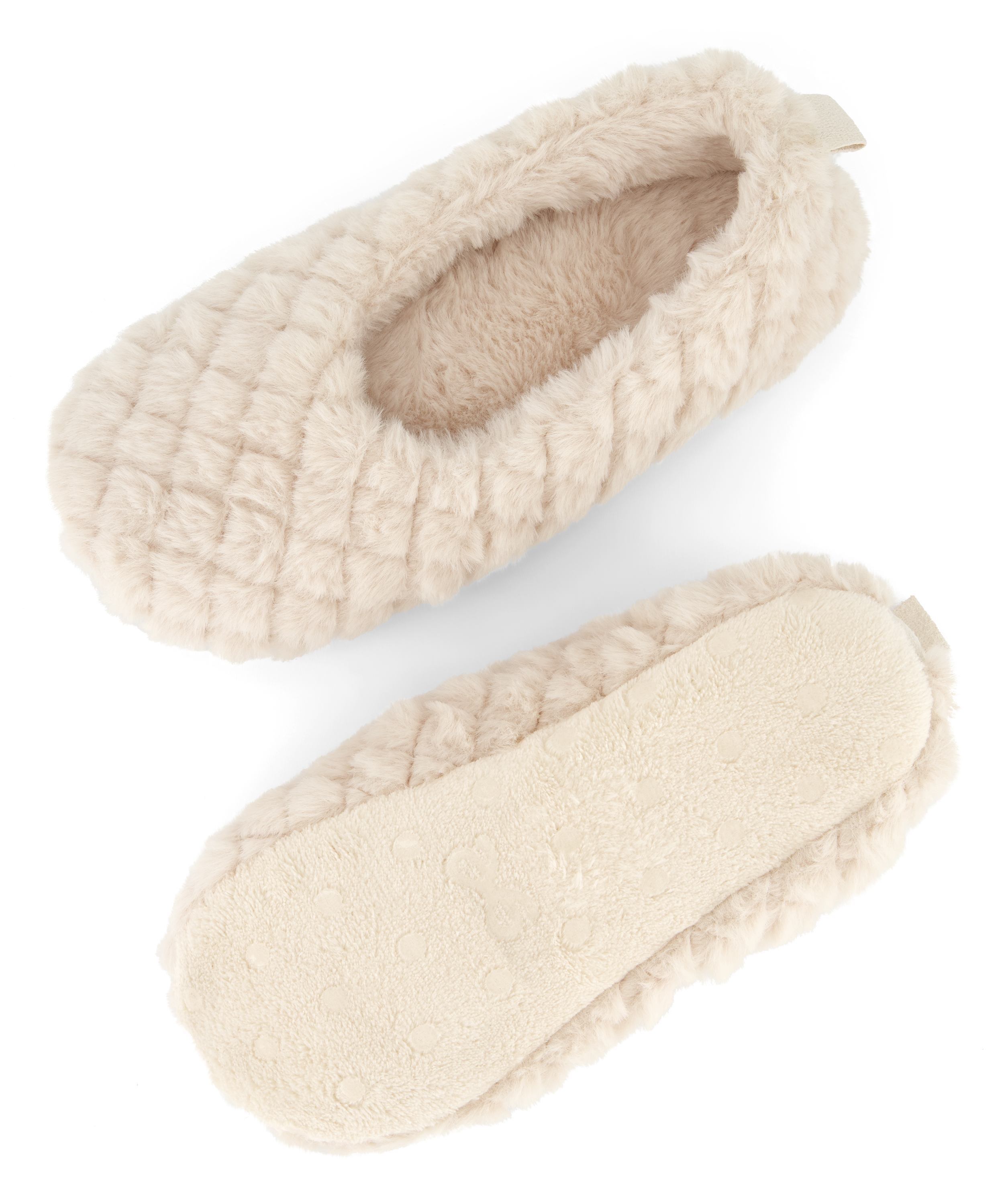 Pantuflas de bailarina esponjosas, Beige, main