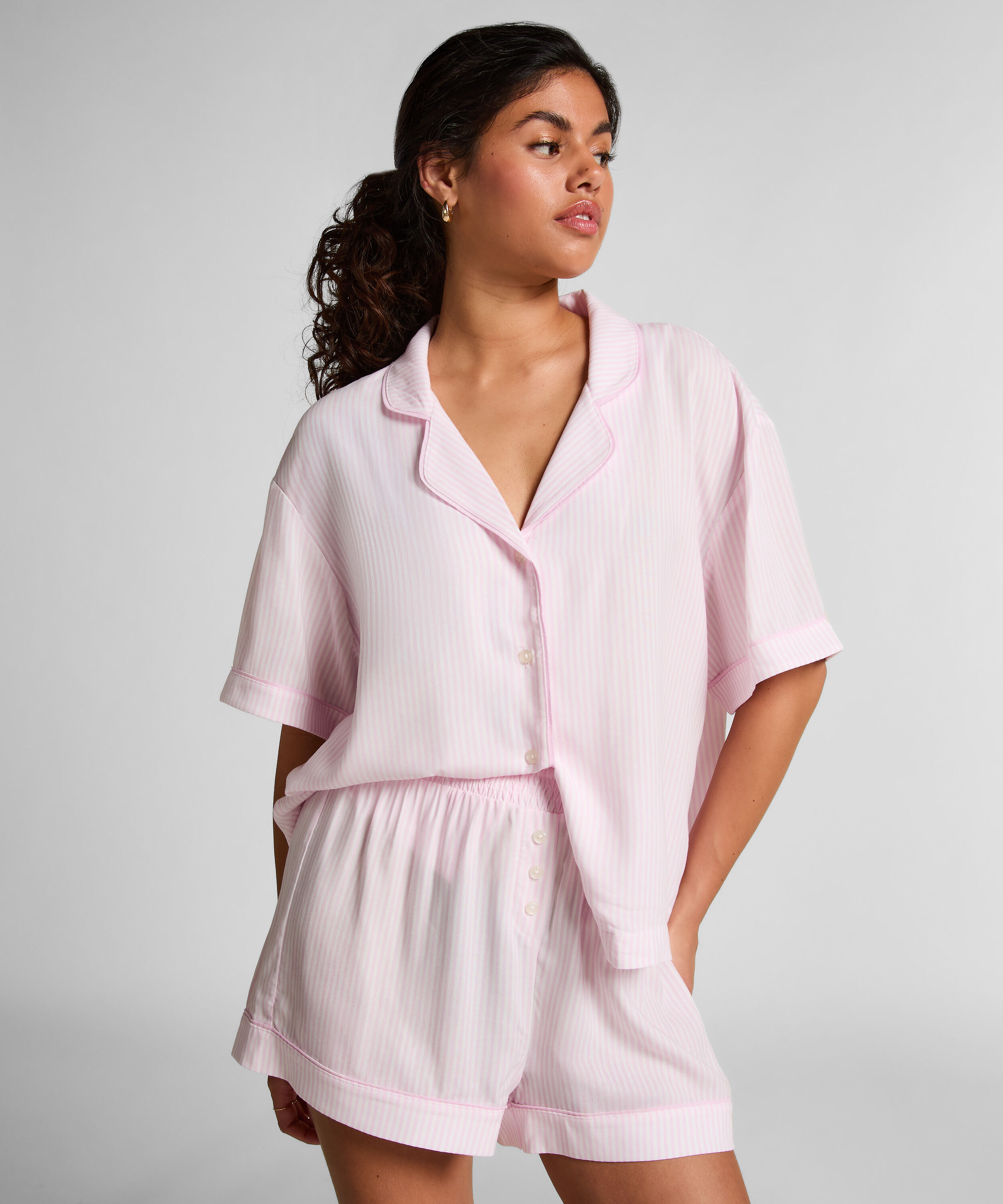 Pantalones cortos de pijama tejidos, Rosa