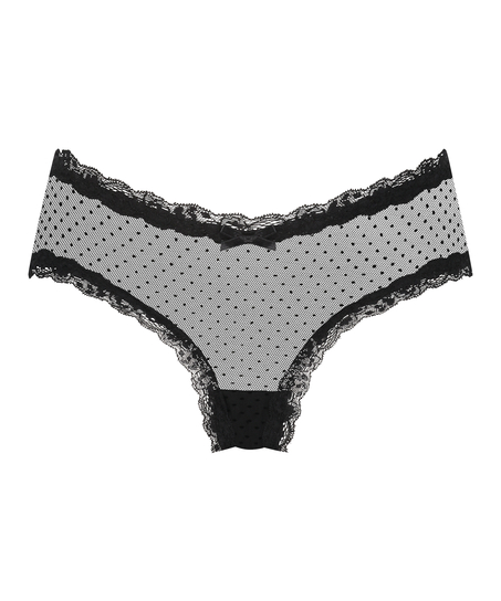 Brasile&ntilde;a en forma de V burn-out mesh, Negro