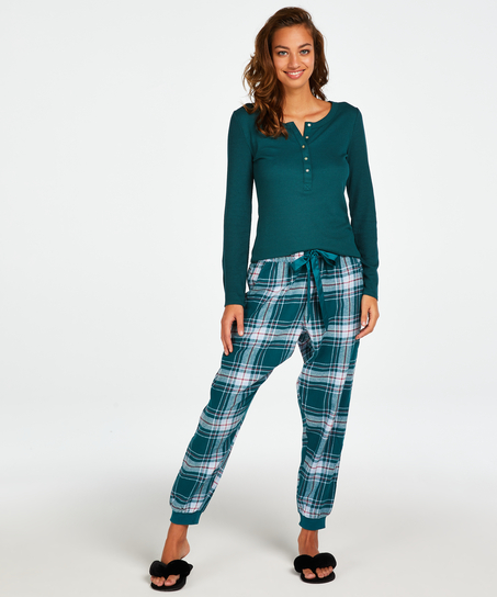 Pantal&oacute;n de pijama Petite Twill Check, Azul