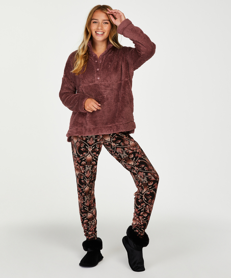 Pantal&oacute;n de pijama de tejido de punto, Negro