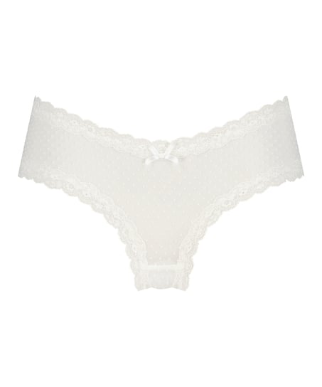 Brasile&ntilde;a en forma de V burn-out mesh, Blanco