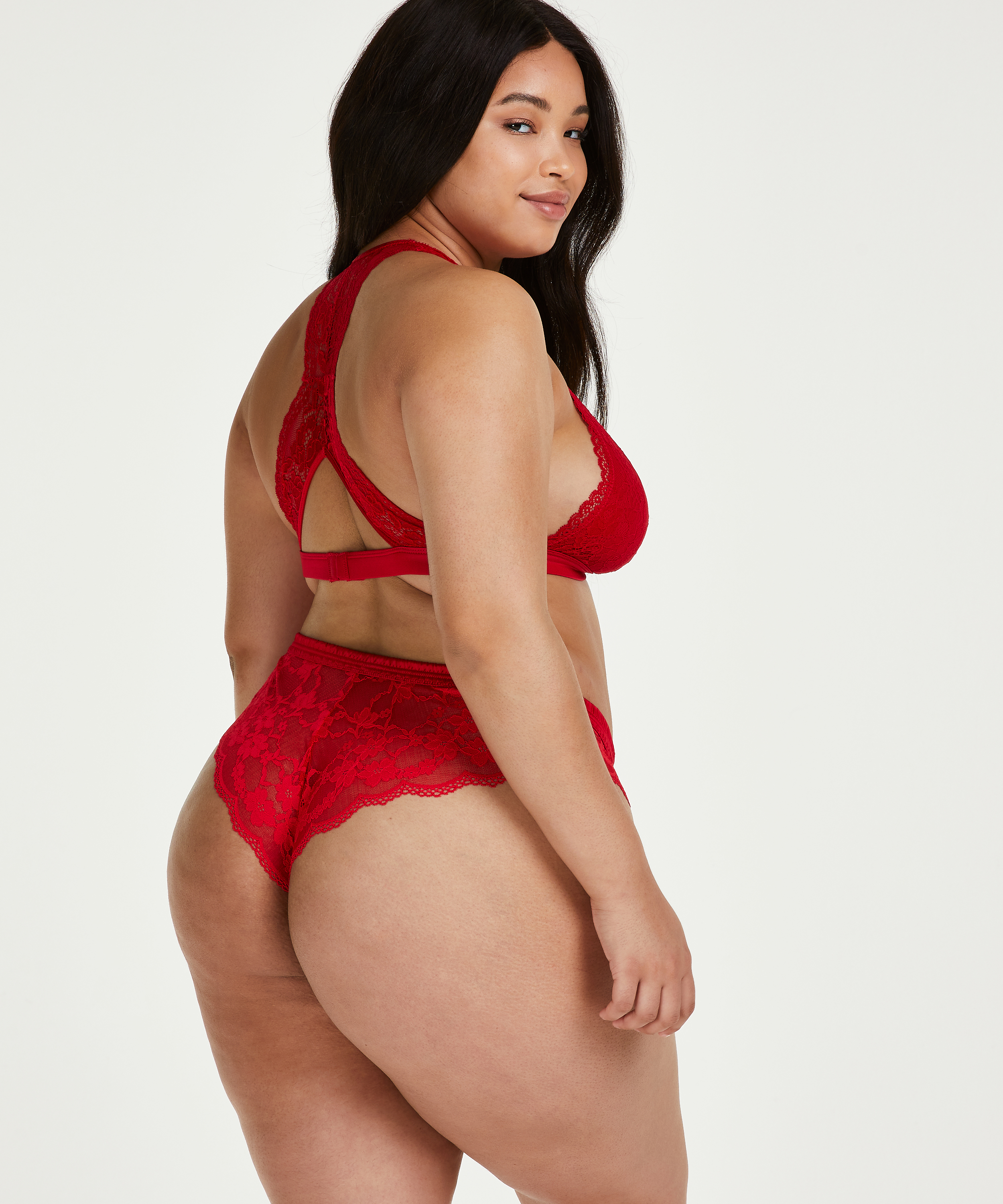 Braguita brasile&ntilde;a de pierna alta Iva Curvy, Rojo, main