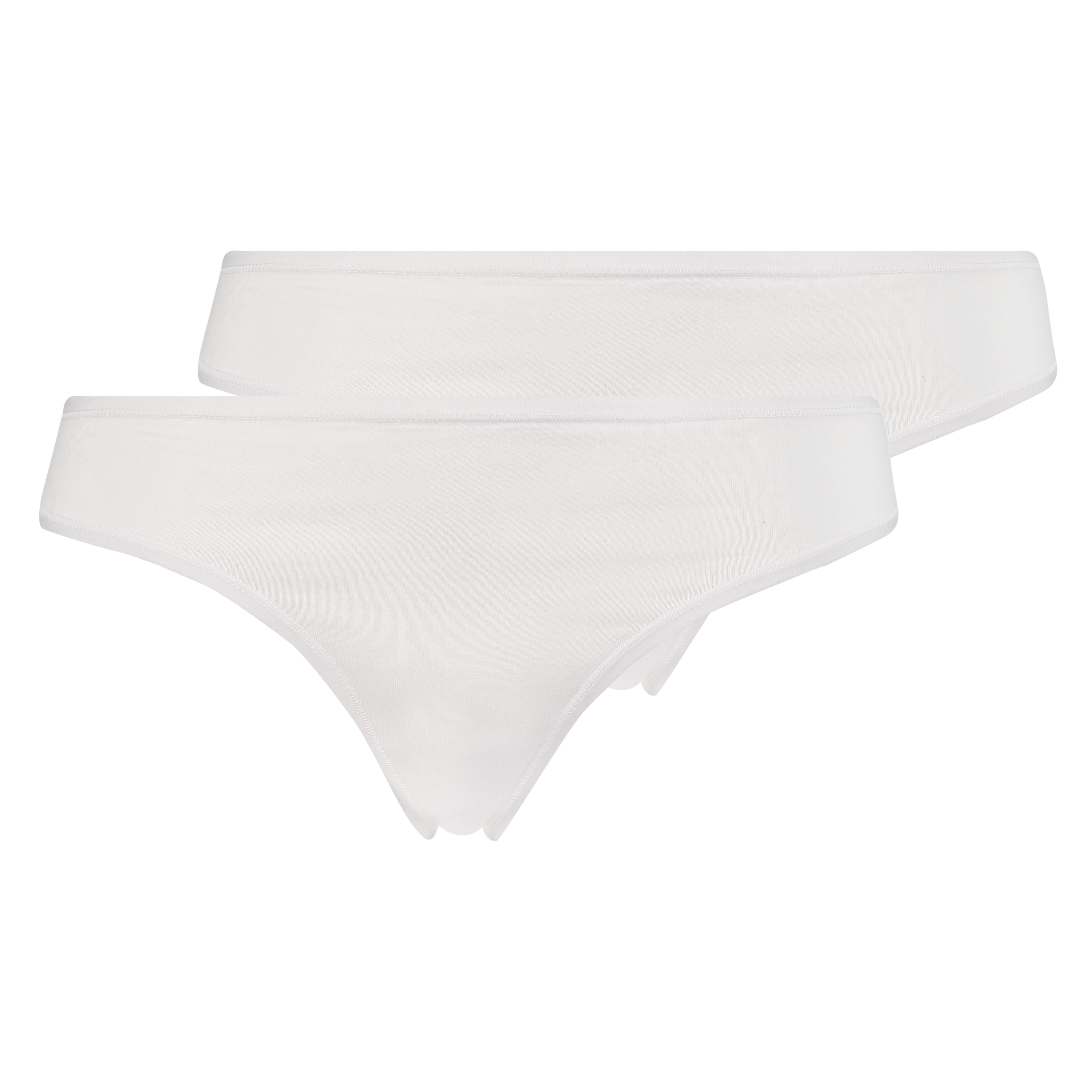 Juego de 2 tangas micro Kim Cotton, Blanco, main