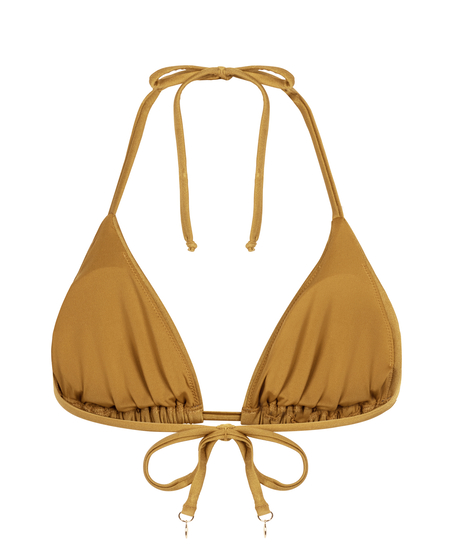Top de bikini triangular Boho, Amarillo
