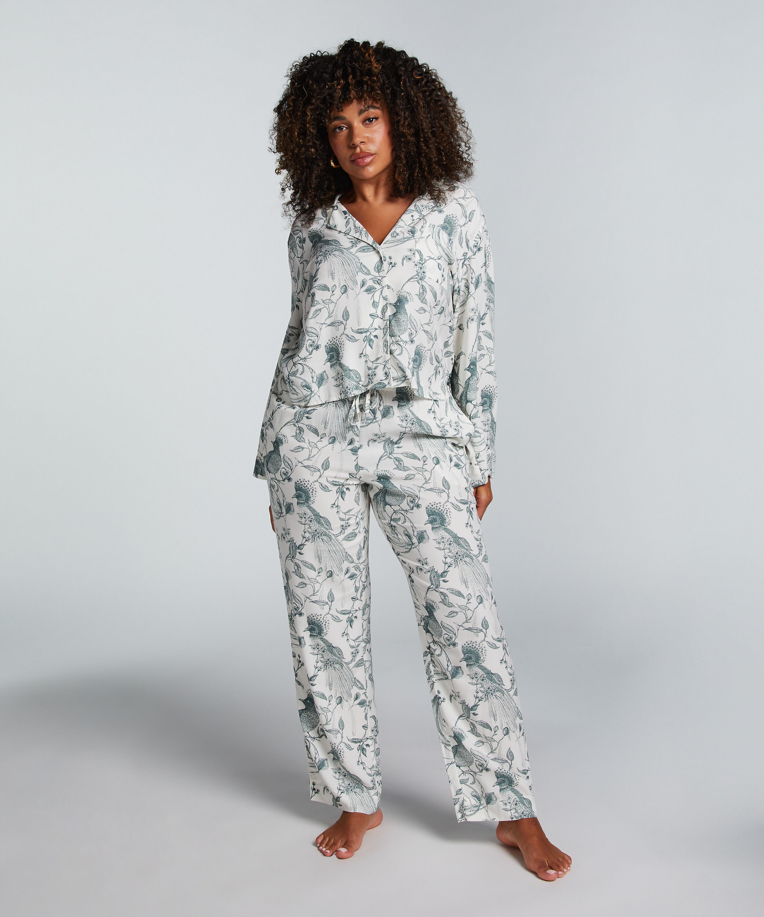 Pantalón de pijama de algodón, Blanco
