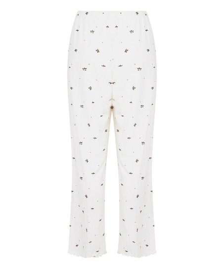 Pantal&oacute;n de pijama Pointelle, Blanco