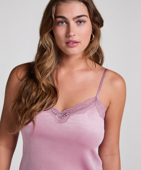 Camiseta top Velours Lace, Morado