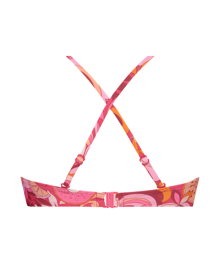 Top de bikini con aros sin relleno Miami, Rosa