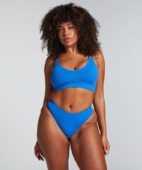 Tanga de tiro alto Dianne, Azul