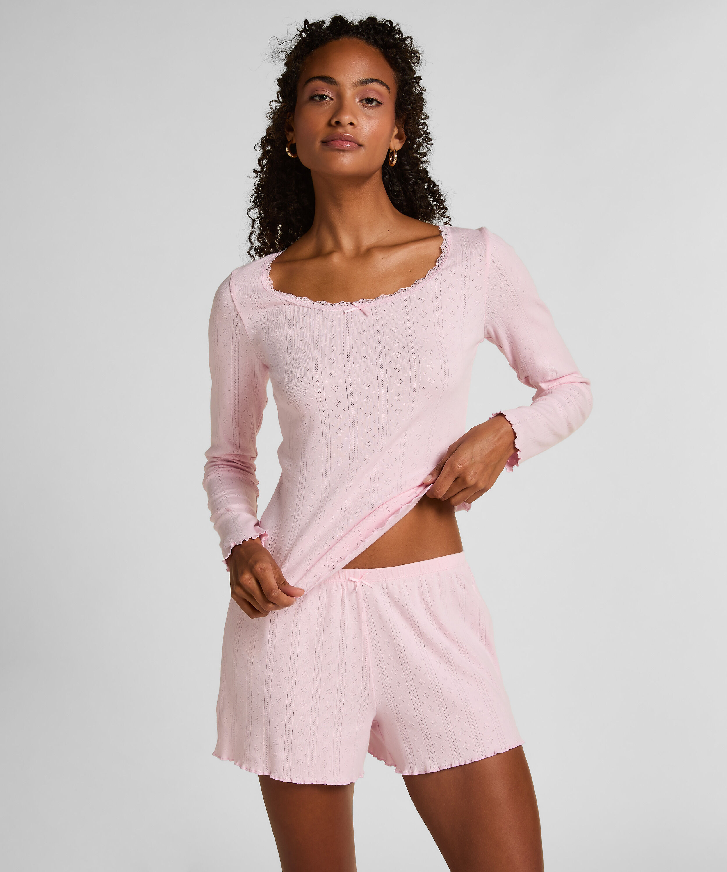Short en pointelle, Rosa