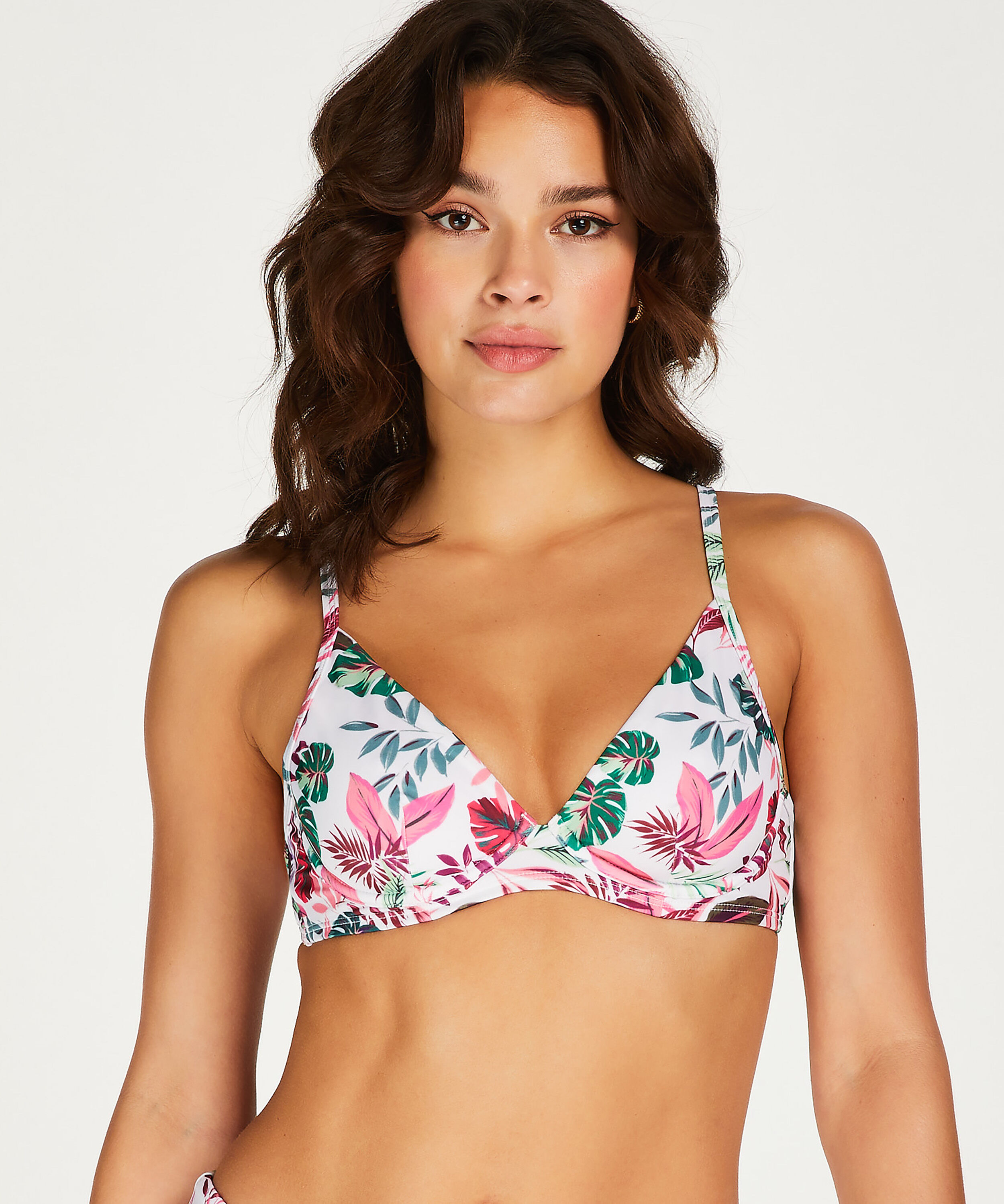 Top de bikini con aros ni relleno Cuba, Blanco