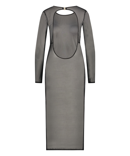 Vestido largo transparente, Negro